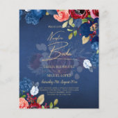 NUESTRA BODA ブルゴーニュブルーの花嫁入場案内状 (正面)