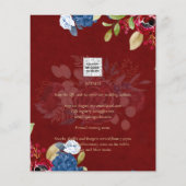 NUESTRA BODA ブルゴーニュブルーの花嫁入籍案内状 チラシ (裏面)