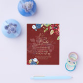NUESTRA BODA ブルゴーニュブルーの花嫁入籍案内状 チラシ (シングル)