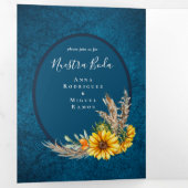 Nuestra Boda 6ページひまわり結婚式 三つ折り招待状 (内部最初)