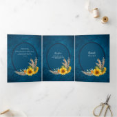 Nuestra Boda 6ページひまわり結婚式 三つ折り招待状 (内部)