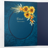 Nuestra Boda 6ページひまわり結婚式 三つ折り招待状 (内部最初)