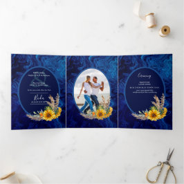 Nuestra Boda 6ページひまわり結婚式 三つ折り招待状