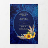 Nuestra Boda 6ページひまわり結婚式 三つ折り招待状 (カバー)