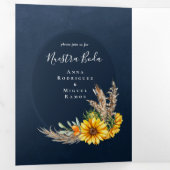 Nuestra Boda 6ページひまわり結婚式 三つ折り招待状 (内部最初)