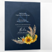 Nuestra Boda 6ページひまわり結婚式 三つ折り招待状 (内部最初)