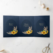 Nuestra Boda 6ページひまわり結婚式 三つ折り招待状 (内部)