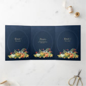 Nuestra Boda 6ページスペインの結婚式の招待 三つ折り招待状 (内部)