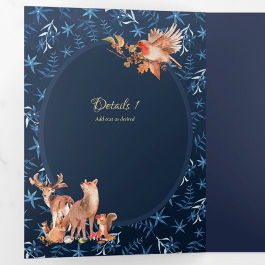 Nuestra Boda 6ページスペインの結婚式の招待 三つ折り招待状 (内部最初)