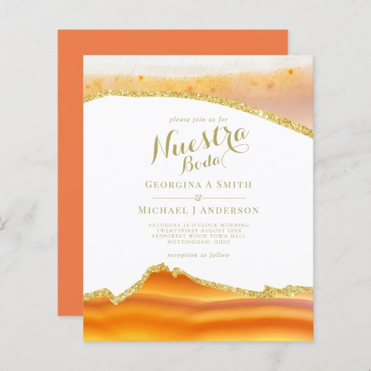 Nuestra Boda AGATE金ゴールドスペインの結婚式 (正面/裏面)