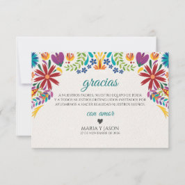 Nuestra Boda Flowers Botanical Spanish Wedding サンキューカード
