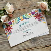 Nuestra Boda Flowers Botanical Spanish Wedding サンキューカード
