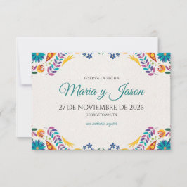 Nuestra Boda Flowers Botanical Spanish Wedding セーブザデート