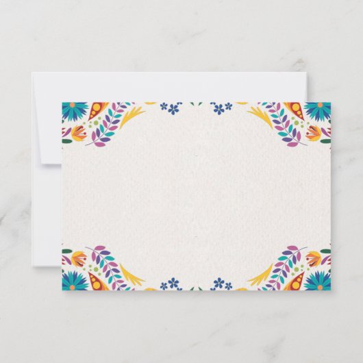 Nuestra Boda Flowers Botanical Spanish Wedding 出欠カード (裏面)