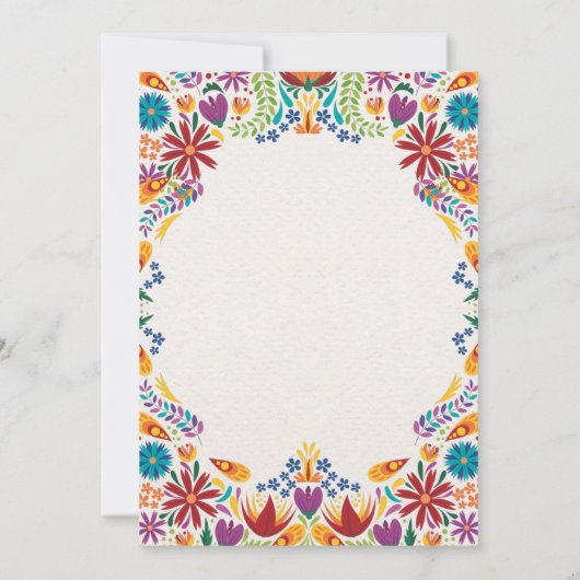 Nuestra Boda Flowers Botanical Spanish Wedding 招待状 (裏面)