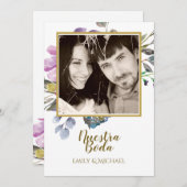 Nuestra Boda Invitacion – 写真結婚の紫 招待状 (正面/裏面)