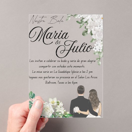 Nuestra Boda/Our 結婚's アクリル招待状 (インサイチュ (ポータブル))