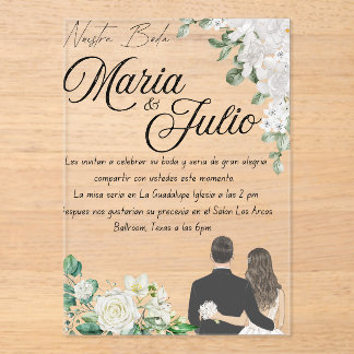 Nuestra Boda/Our 結婚's アクリル招待状