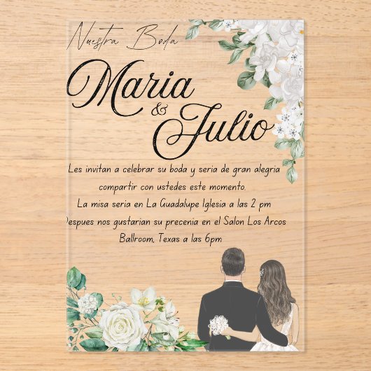 Nuestra Boda/Our 結婚's アクリル招待状 (正面)