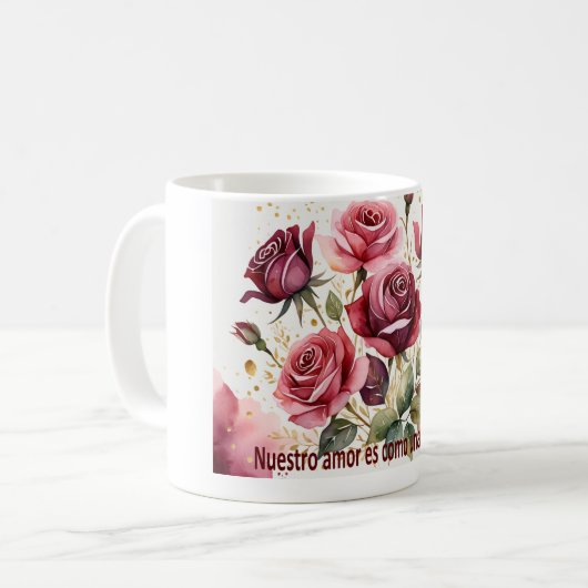 'Nuestro amor es como una rosa eterna コーヒーマグカップ (正面左)