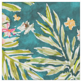 NUEVO VALLARTAの水彩画の熱帯花柄 ファブリック (クローズアップ)