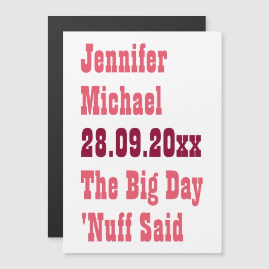 Nuffはウェディングおもしろい素朴は日付カードを保存すると言った (正面/裏面)