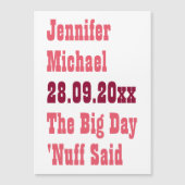 Nuffはウェディングおもしろい素朴は日付カードを保存すると言った (正面)