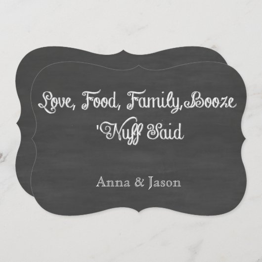 「Nuffは|の黒板を言いました 招待状 (正面/裏面)