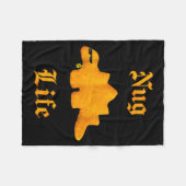 Nug Life Dinosaur Chicken Nugget Funny Retro  フリースブランケット (正面(横))