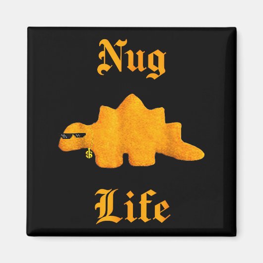 Nug Life Dinosaur Chicken Nugget Funny Retro  マグネット (正面)