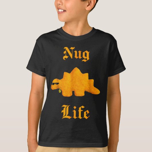 Nug Life Dinosaur Chicken Nugget Funny Retro  Tシャツ (正面)