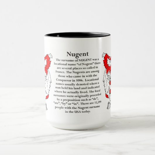 Nugent家族の紋章付き外衣 マグカップ (中央)