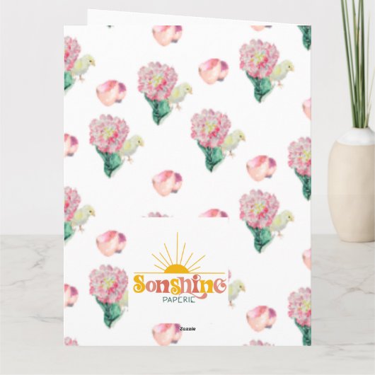 Nugget Baby Easter Chick and Tulip カード (裏面)