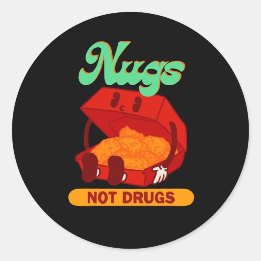 Nugs Not Drugsステッカー ラウンドシール (正面)
