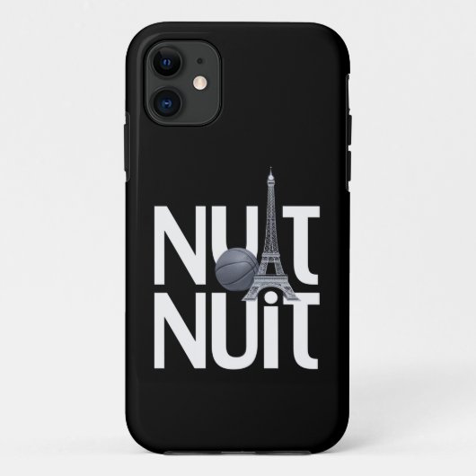 nuit nuit バスケットボール ナイト フランス語 パリ タワー Case-Mate iPhoneケース (裏面)