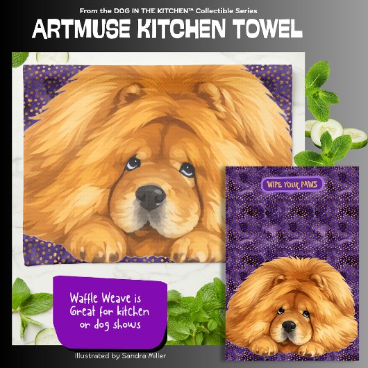 NUK- Red Chow - ArtMuse Kitchen Towels  キッチンタオル