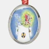 Nuked Santa Claus round premium ornament メタルオーナメント (左)
