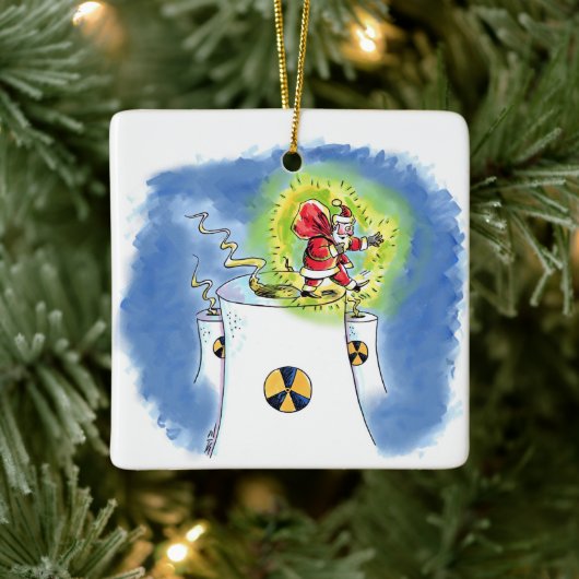 Nuked Santa Claus square ceramic ornament セラミックオーナメント (ツリー)
