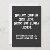 Nullum Crimen Sine Lege, Nemo Est Supra Legem. サンキューカード (裏面)