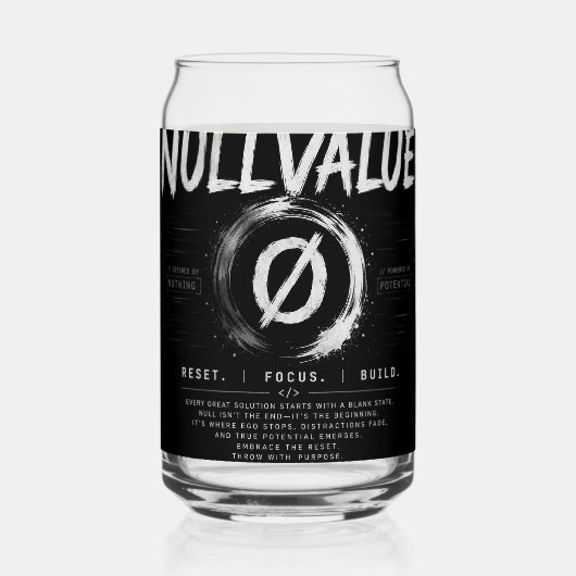 NULLVALUE コーンホール グラスウェア -リセット&ビルド- ガラス缶 (正面)