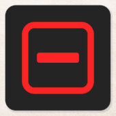 Number 日本の One 一 【Ichi】漢字 スクエアペーパーコースター (正面)