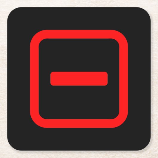 Number 日本の One 一 【Ichi】漢字 スクエアペーパーコースター (正面)