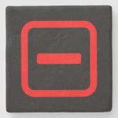 Number 日本の One 一 【Ichi】漢字 ストーンコースター (正面)