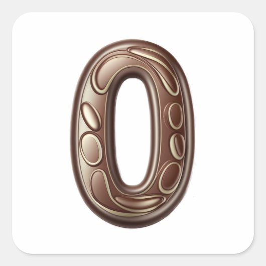 Number 0チョコレートシール スクエアシール (正面)