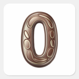 Number 0チョコレートシール スクエアシール