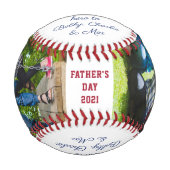 Number 1パパ引用文カスタム2写真パーソナライズされた 野球ボール (正面)