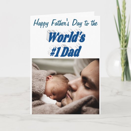 Number 1パパ父の日の写真 カード (正面)