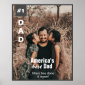 Number 1パパ追加フォトおもしろい雑誌表紙 ポスター (正面)