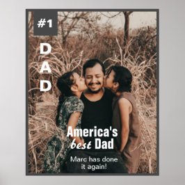 Number 1パパ追加フォトおもしろい雑誌表紙 ポスター