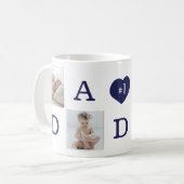 Number 1パパDaddy Photo Collage金ゴールドフレーム コーヒーマグカップ (正面左)